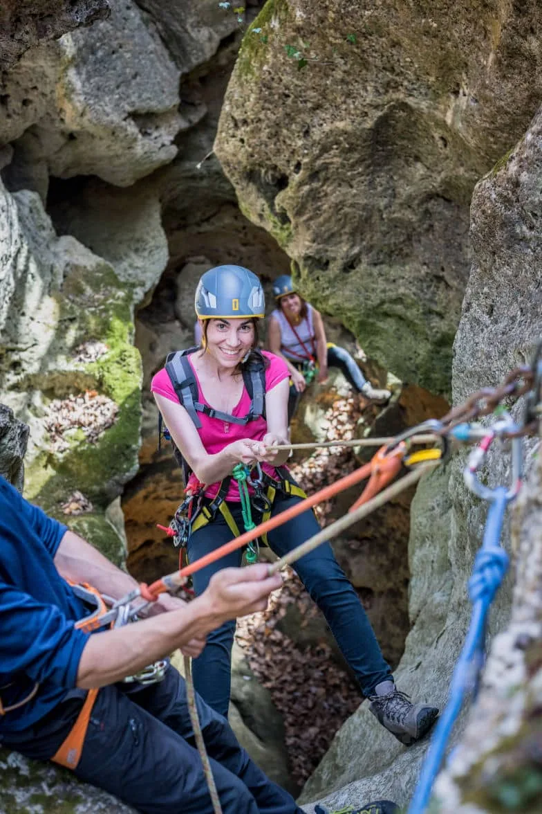 Abseiling down the Verrières canyon with Florian Vizier