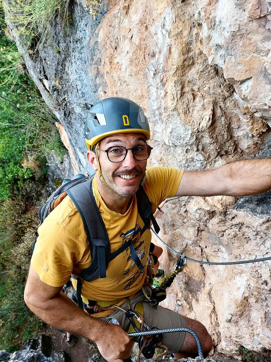 Tyrolienne sur la via ferrata du Boffi