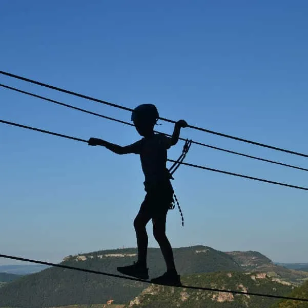 Pont de singe sur la via ferrata du Boffi