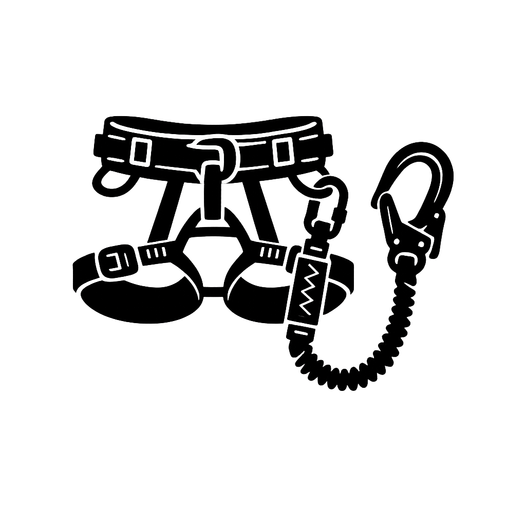 Harness with energy-absorbing lanyard
