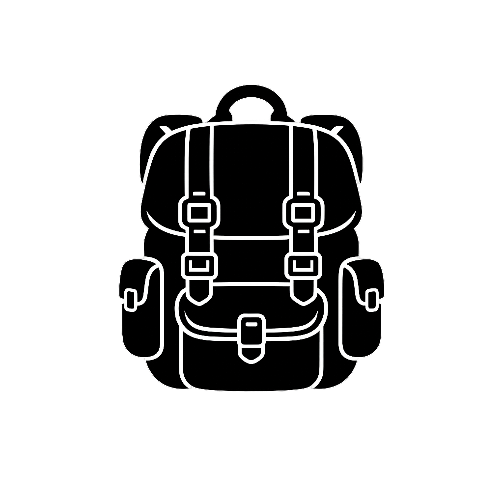 Backpack with water and a snack